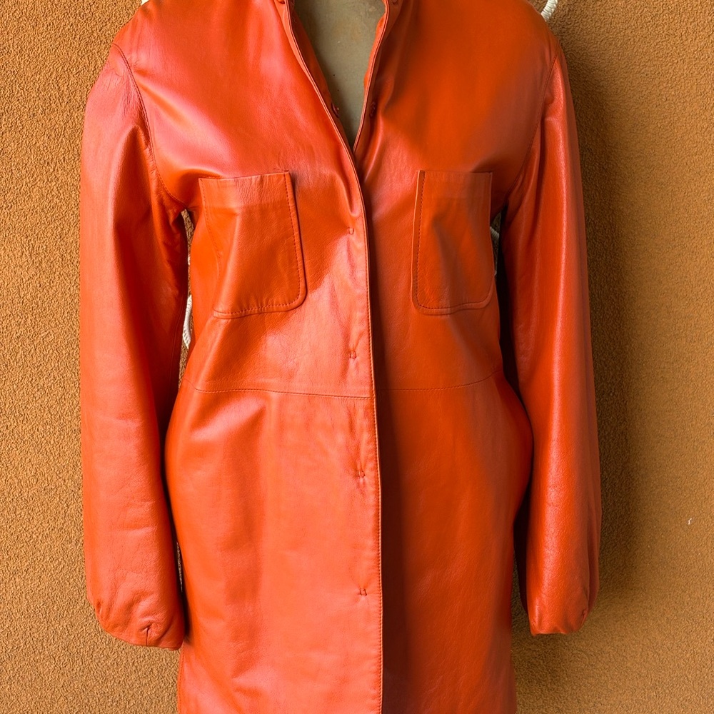 ORANGE SUNSET ITALIAN LEATHER JACKET